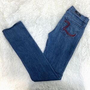 Rock & Republic Stella Straight Leg Blue Jeans Mid-Rise Womens Size 27